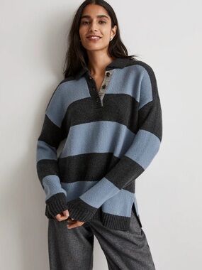 Madewell rugby stripe polo sweater